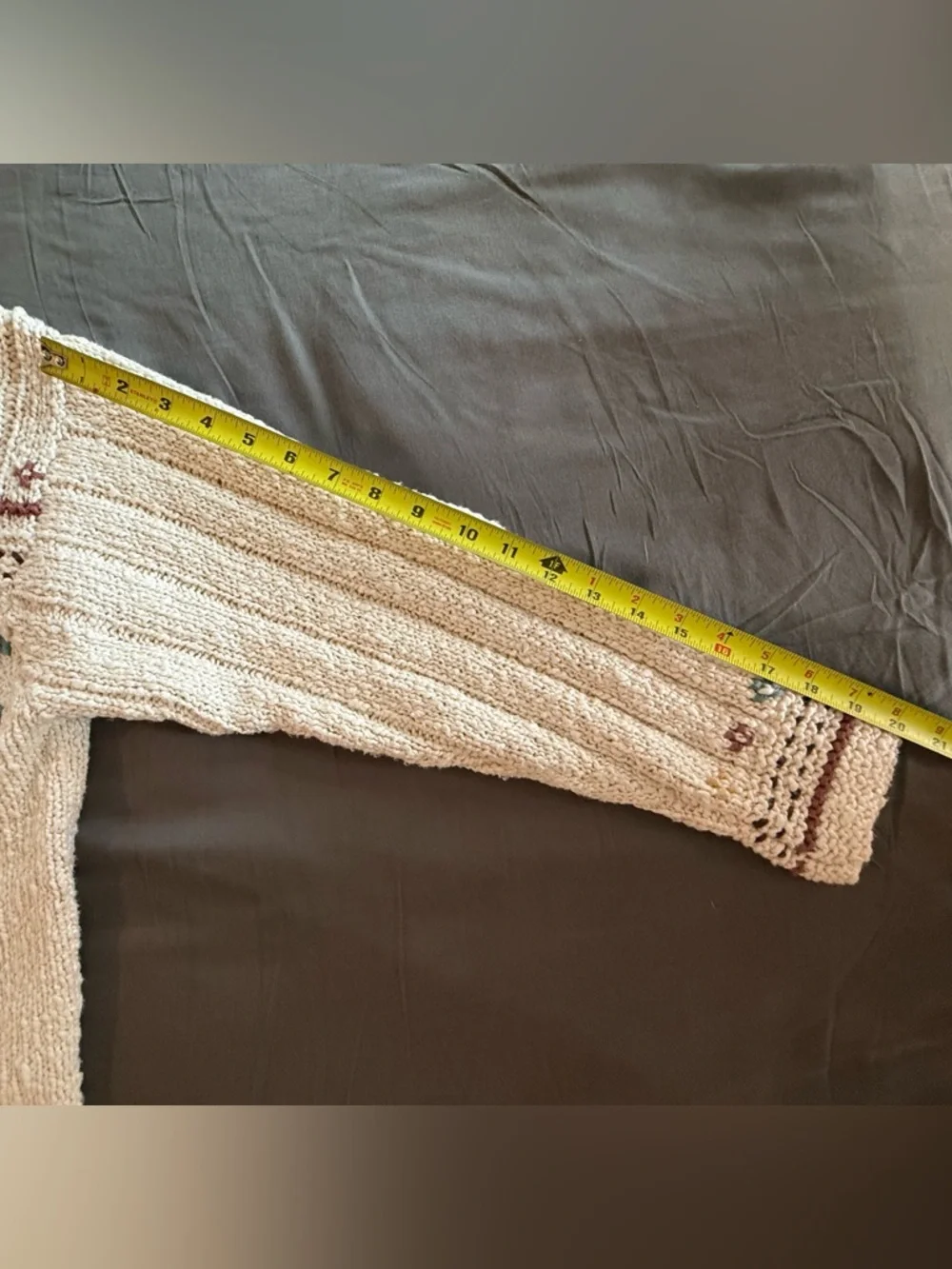 Woolrich Cream Knit Cardigan with Floral Embroidery - Picture 6 of 9